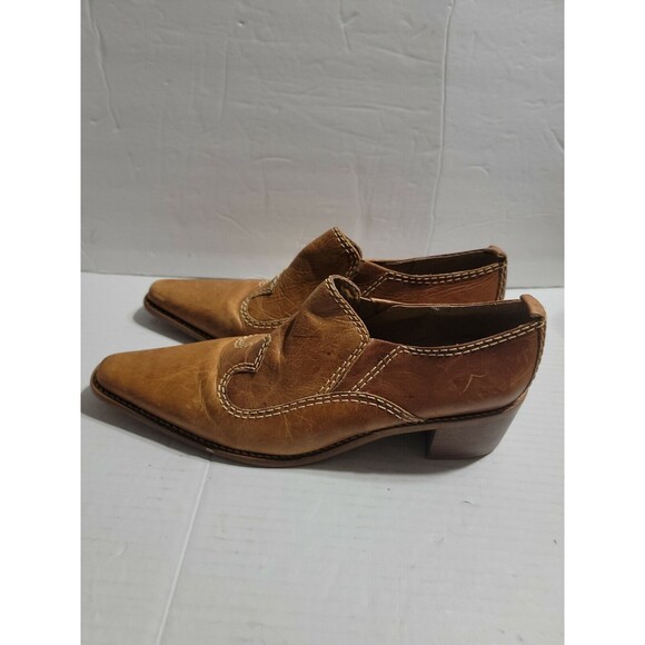 Code West Boots Wms Lt Brown / Tan Western Ankle Shoe Boot 6 - Picture 3 of 6